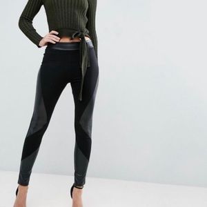 ASOS black & leather leggings